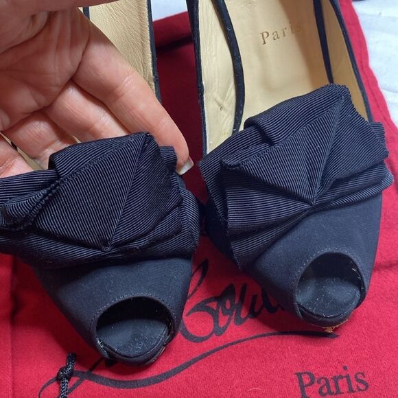 Christian Louboutin Black Patent Leather Stiletto Heels, US8 - Picture 5 of 10